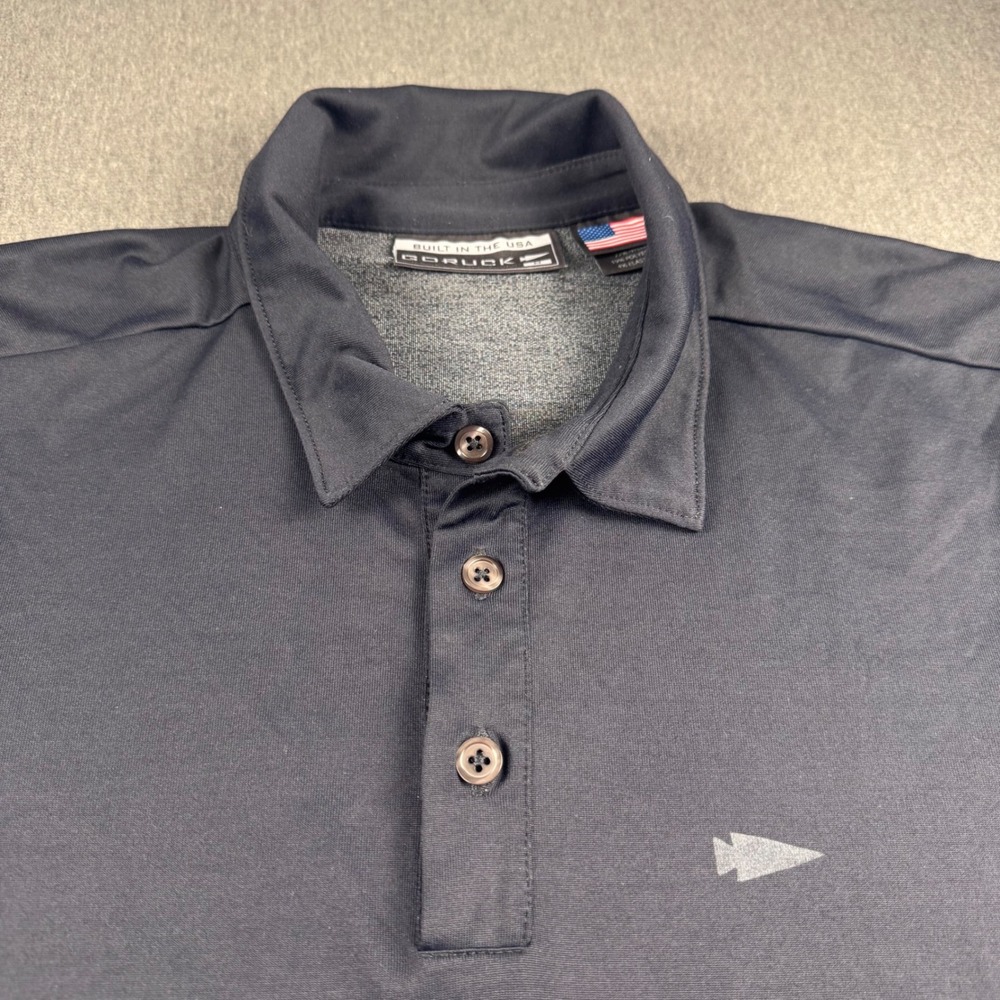 GORUCK American Training Polo‎ Shirt Mens Medium Black Short Sleeve Made in USA